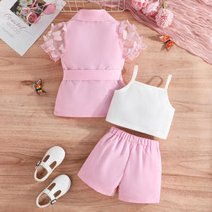 Vendita calda estate 3-8 anni nuovi vestiti per bambini bella ed elegante ragazza Set di abbigliamento 3 pezzi - Product Image 4