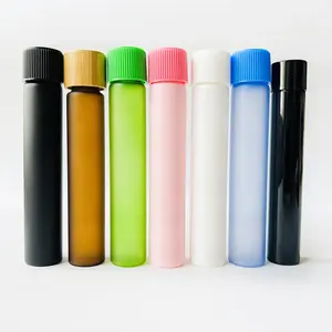 Fabrik lieferant Großhandel Boro silikat glas Pre Roll Tubes 80mm 107mm 115mm mit kinder sicheren Deckeln für Pre Rolls Verpackung