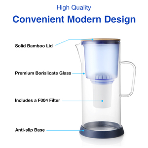 <span class=keywords><strong>Carafe</strong></span> en verre de 3,5 L facile à installer, purificateur d'eau potable, filtre à eau alcaline, pichet avec poignée - Product Image 2