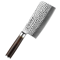 Couteaux de cuisine professionnels en acier Damas 56-58 HRC, hachoir à os chinois avec manche en bois naturel