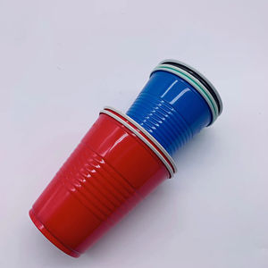 Gobelets en plastique colorés personnalisés en gros, gobelets en plastique jetables rouges pour jeux, bière, café, usage domestique - Product Image 4
