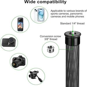 Monopod de extensión de fibra de carbono multifuncional, palo de mano plegable, empuñadura de cardán para cámaras universales - Product Image 3