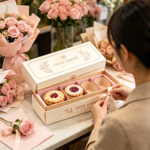 <span class=keywords><strong>Boîte</strong></span> d'emballage personnalisée avec fenêtre pour la présentation de gâteaux et de pâtisseries, vente en gros - Product Image 1