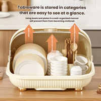 Grote capaciteit servieskast plastic serviesrek bord schaal organizer keuken opbergkast bestek organizer