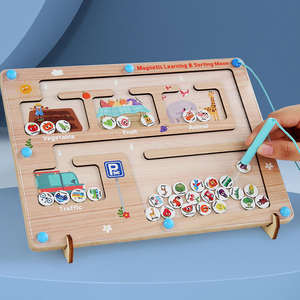 Tableau éducatif en bois Montessori pour bébé, jeu de tri des fruits et légumes pour enfants - Product Image 2