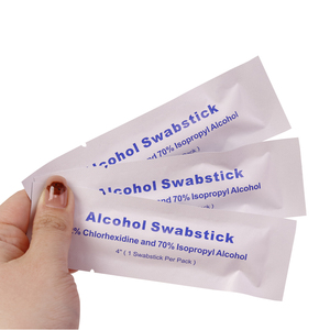 Hisopos de Algodón con <span class=keywords><strong>Alcohol</strong></span> al 70% Estériles Desechables Envueltos Individualmente, Paquete Individual, Certificación CE, Clase II, Antisépticos Médicos - Product Image 4