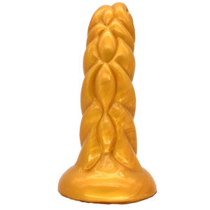 Faak 2020 Nieuwe Gouden Dildo Siliconen Schapen Hoorn Vorm Gebogen Anaal Plug Met Zuignap G-Spot Stimuleren <span class=keywords><strong>Sex</strong></span> speelgoed Voor Vrouwen - Product Image 3