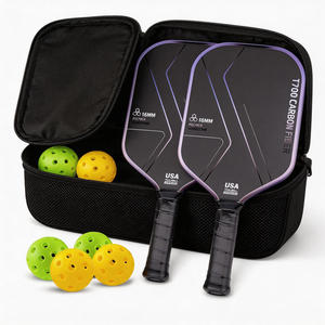 ชุดไม้พาย 2 ชิ้น ได้รับการรับรองจาก USAPA ผลิตจากคาร์บอนไฟเบอร์ T700 สำหรับเล่นพิคเคิลบอล |   แกนรังผึ้งขนาด 16 มม. |   ไม้พาย 2 อัน + ลูกบอล <span class=keywords><strong>4</strong></span> ลูก + กระเป๋าหิ้ว - Product Image 2