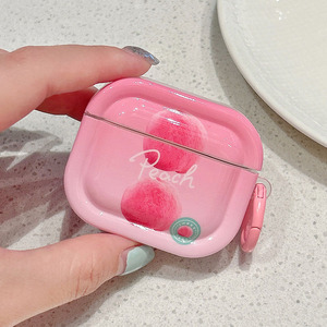 <span class=keywords><strong>Coque</strong></span> mignonne rose pêche pour Apple Airpods 1 2 <span class=keywords><strong>3</strong></span> Pro étui pour casque fruits d'été pour <span class=keywords><strong>Air</strong></span> Pods Pro 2 <span class=keywords><strong>coque</strong></span> pour écouteurs avec porte-clés - Product Image 4