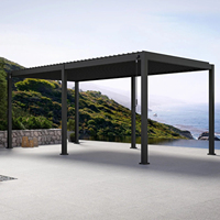 Pergola bioclimatique intelligente en aluminium avec capteur de pluie, lames orientables automatiques, revêtement poudré pour balcon, jardin, terrasse - Confort extérieur toute saison