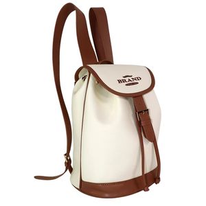 Sac seau à cordon avec rabat, style coréen, sac à dos pour femme, idéal pour les voyages et l'école, en toile personnalisée avec patchwork en cuir - Product Image 5
