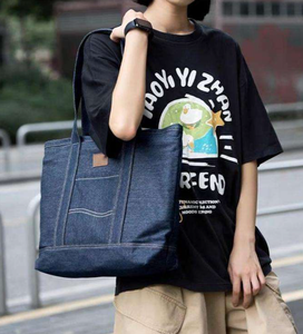 Sac à main en toile de taille moyenne pour femme, avec poignée, logo imprimé personnalisé, sac de shopping - Product Image 6