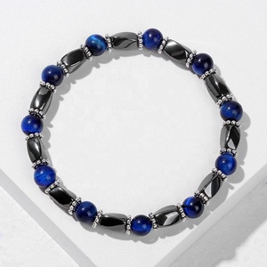 Nouvelle arrivée aimant d'énergie hématite torsion perles étirement épissure naturel multicolore oeil de tigre pierre Bracelet pour hommes - Product Image 2