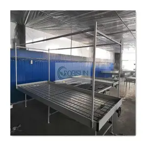 4X8 Mobile Commercial Grade Estufa Inundação E Dreno Bandejas Seedbed Rolling Bench Crescer Tabela