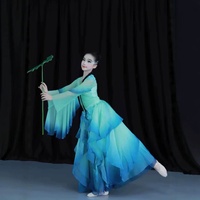 Robe de danse pour filles Zui Qingbo, style dégradé, jupe ample, manches longues, en nylon, nouveau modèle pour la danse classique