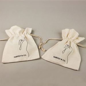Wholesale Small MOQ Eco Muslin Cotton Double <b>Strings</b> Pouch Small Jewellery Packaging Pouch Organic Cotton Canvas Drawstring Bag - Product Image 3