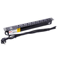Unité de distribution d'alimentation (PDU) universelle à 6/8 ports, indice de protection IP66, basse tension, application pour rack de serveur 19 pouces, interrupteur disjoncteur