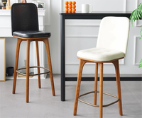 Tabouret de bar sur mesure de style industriel moderne, de haute qualité, avec structure en bois massif, pour restaurant, café, hôtel