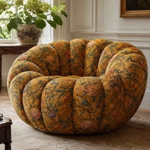Tela de tapicería con estampado botánico de diseñador, de lujo, con motivos florales y de follaje, por yarda, para sofá y sillón decorativo. - Product Image 2