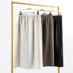 Tùy Chỉnh Nhật Bản Đơn Giản Áo Ngủ Của Phụ Nữ Mùa Hè Cao Eo Tinh Khiết Linen Váy Giảm Béo Váy Đêm Cho Phụ Nữ - Product Image 1