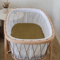 Ensemble de literie pour bébé, 100% lin biologique pur, certifié OEKO-TEX, antibactérien, ensemble de draps ajustés 200TC, lit bébé, lit d'enfant