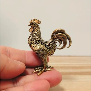 Figura de <span class=keywords><strong>gallo</strong></span> de latón elegante, decoración dorada intrincada para el hogar, decoraciones de Halloween, 1 ud. - Product Image 1