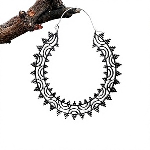 Fashion Hoop <b>Earrings</b> Ethnic Tribal Boho Dangle Indian <b>Silver</b> Tibetan Round <b>Earring</b> - Product Image 4
