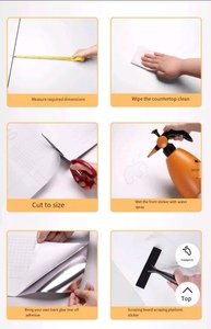 วอลเปเปอร์ลายหินอ่อนขนาด80ซม. แบบโมเดิร์นวอลเปเปอร์ลอกติดเองได้กันน้ำสำหรับห้องครัวห้องน้ำบ้าน - Product Image 2