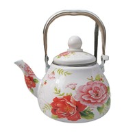 Couvercle d'huilier épaissi, bouilloire de style chinois à motif floral, théière rétro de luxe léger avec infuseur à thé