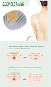 Cepillo de pelo de silicona con logotipo personalizado, cepillos de baño con forma de carcasa, esponjas, depuradores para limpieza del cuero cabelludo, masaje corporal - Product Image 6