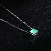 Collier haut de gamme 925 en argent Sterling carré Paraiba Tourmaline lien chaîne Vintage pendentif collier pour femmes déclaration bijoux
