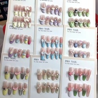 Uñas Postizas Acrílicas Estilo Crema Francesa Hechas a Mano al por Mayor, 10 Piezas, Reutilizables, de Alta Calidad