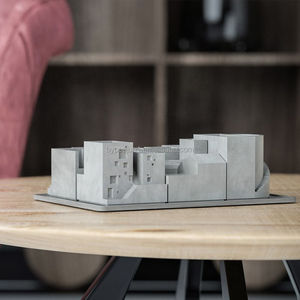 现代混凝土铅笔架杯书桌组织，独特的微型建筑时尚手工书桌 - Product Image 2
