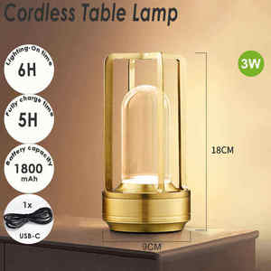 Nordic Style Restaurant Tragbare wiederauf ladbare Outdoor Camping Atmosphäre Schnur lose LED Dimmbare Touch Tisch lampe Nachtlicht - Product Image 5