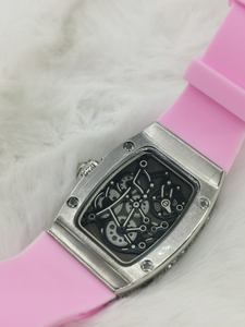 Nouvelle <span class=keywords><strong>montre</strong></span> mécanique pour <span class=keywords><strong>femme</strong></span>, modèle tendance, boîtier en céramique <span class=keywords><strong>avec</strong></span> incrustation de diamants, bracelet en caoutchouc, idéale pour un usage quotidien. - Product Image 6