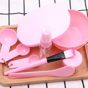 9 rose Cosmétique Spatule Cuillère À Mesurer Outils D'emballage Crème Cuillère Spatule En Plastique Du Visage En Utilisant Des Outils Ensemble