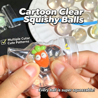 Jouet sensoriel anti-stress mignon et transparent en forme de dessin animé, mini jouet Kawaii à presser pour les tout-petits et les enfants