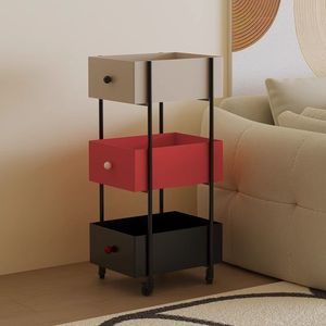 Chariot de rangement mobile à plusieurs niveaux avec roulettes pour salon, chariot à collations, étagère de chevet, support d'organisation - Product Image 3