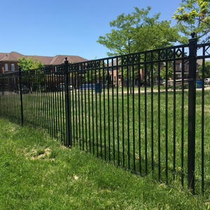 Clôture en <span class=keywords><strong>fer</strong></span> <span class=keywords><strong>forgé</strong></span> bon marché de nouvelle conception, panneau de clôture ornemental en métal, portail coulissant, clôture de jardin extérieure - Product Image 3