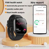 Reloj con Tarjeta 4G F500 de Grado Médico, ECG, Pantalla IPS Cuadrada, Correa de Silicona, Detección de Frecuencia Cardíaca las 24 Horas, Alarma SOS de Caídas, Contesta Llamadas
