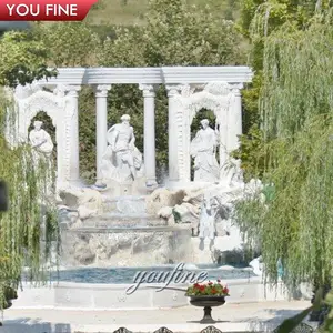 Büyük açık bahçe beyaz doğal taş Fontana Di Trevi mermer su çeşmesi
