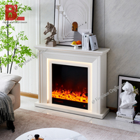 Cheminée électrique autoportante moderne F-648 pour intérieur avec télécommande, insert décoratif à LED et manteau de cheminée