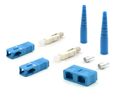 Conector SC PC dúplex con Bota de 2mm y cuerpo monomodo azul