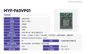 MYF-F63VP01 soluzione industriale <span class=keywords><strong>IoT</strong></span> MYF-F63VP01 modulo di comunicazione a lunga distanza (SLE/Wi-Fi6/BLE5.3) casa intelligente - Product Image 5