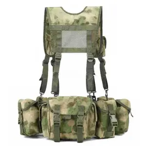 Ceinture de combat tactique à usage intensif pour application de la loi Ceinture rembourrée de combat modulaire Molle 5 en 1 avec pochettes