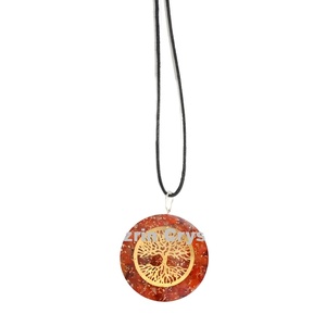 Carnelian Tree of Life <b>Orgonite</b> Pendant - Product Image 1