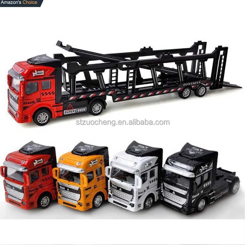 1/50 Diecast Pull Back Model Car Collection Carriage Container Trailer Truck Toy Vehicle