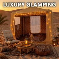 Tente de glamping gonflable de luxe personnalisée, imperméable, en PVC Oxford 0,6 mm, tente à structure pneumatique pour camping en plein air et complexe hôtelier