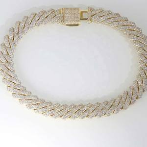 12mm Cubain Link Chain VVs Moissanite Diamond 925 Sterling Silver White Gold Plated 18 "-24" Hip Hop Colliers pour les fêtes - Product Image 3