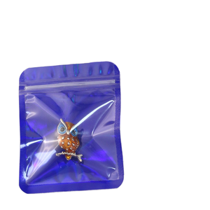 En stock, sac de scellage holographique <span class=keywords><strong>bleu</strong></span> rose, sac en mylar résistant à l'humidité avec fermeture éclair et fenêtre transparente pour bijoux, collier, pierres précieuses, bague - Product Image 1